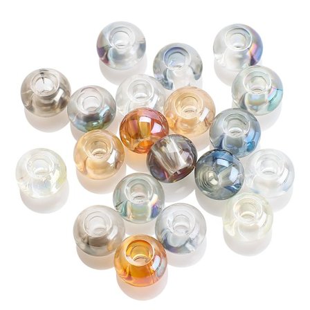 Sileät suuret reiälliset helmet, uudet sähköpinnoitetut kristallikristallihelmet, irtonaiset helmet, diy-korutarvikkeet, rannekoruhelmet, 