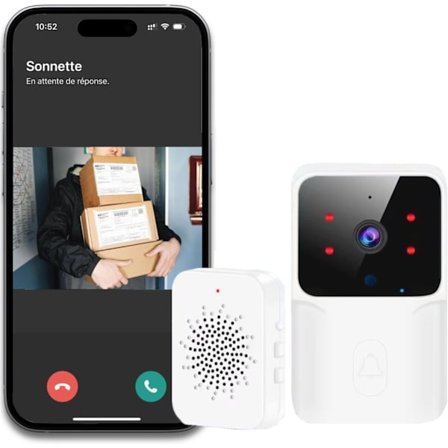 Trådløs dørklokke med kamera 150 meter elektronisk ringeklokke, ringeklokkesett med plug-in-mottakere, nattsyn toveis lyd for hjem, kontor, hotell