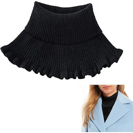 Falsk turtleneck til kvinder, one size sort, falsk turtleneck, falsk