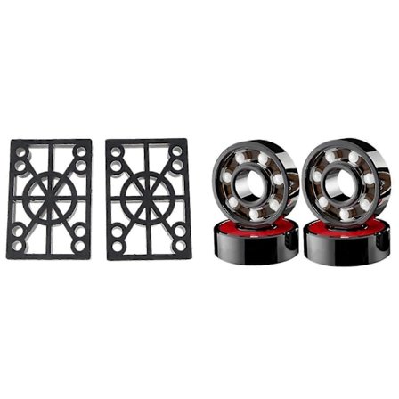4 stk. Keramiske Kulelager Høy Hastighet Slitesterk & 2 stk. Harde Plast Skateboard Risers 12mm Longboa