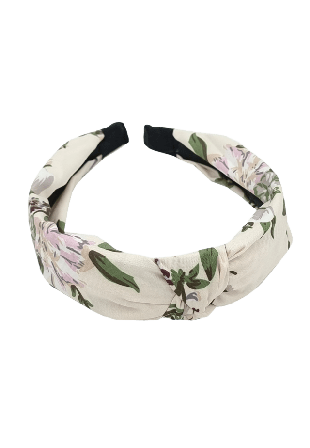 Complement Knutdiadem Med Blom Print Hårband Dam Vit 7-10 liter