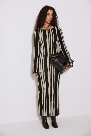 NA-KD Trend Robe longue en maille à manches larges - Robes longues - Multicolore - X-Small