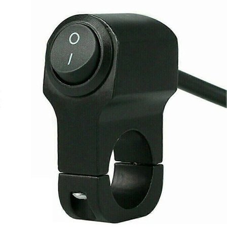 Motorsykkel Styrelys På/Av Bryter Aluminium Frontlys Svart Knapp