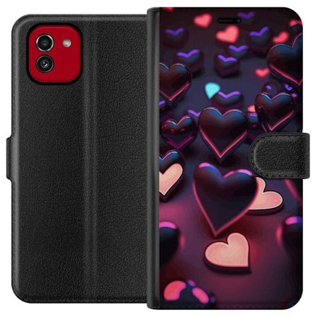 Yhteensopiva Lompakkokotelo Samsung Samsung Galaxy A03 KeskiyönSydämet