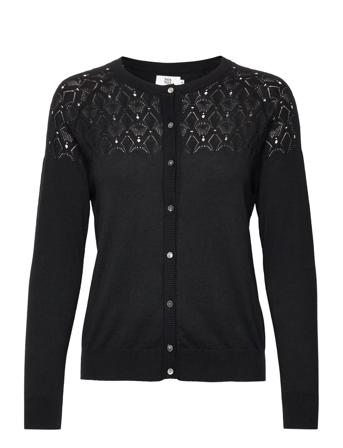 Long Sleeve Cardigan Strikkegenser Cardigan Svart Noa Noa