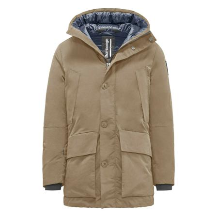 BomBoogie, Nylon Cotton Blend Parka Padded with Real Feather Beige, Heren, Maat:M