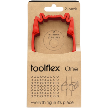 Hållare med väggadapter Toolflex ONE 2-pack Röd*