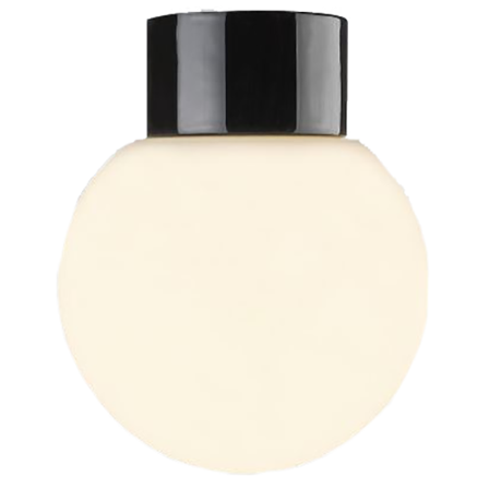 Ifö Electric Classic Glob 180 Takarmatur IP54, rak, E27, opal Svart, Belysning