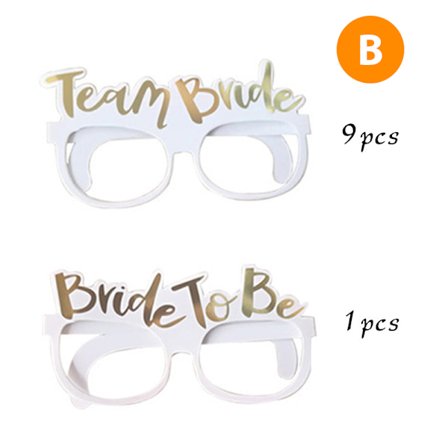 Bachelorette Party Pappersglasögon Rose Gold Team Brud Vit Bri