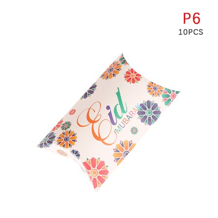 10 st EID Mubarak kudde form godis lådor Ramadan Kareem dekor 1