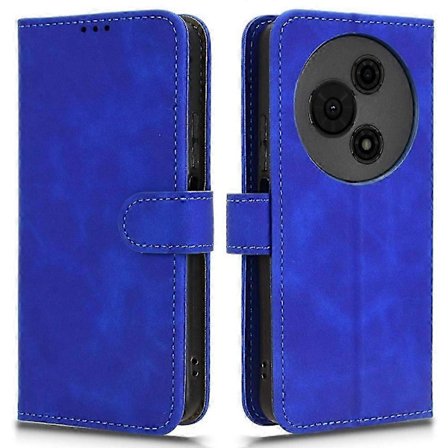 Kompatibelt for TCL 605 4G Lærveske Hudfølelse Anti-fall Lommebok Flip Telefon Deksel [DB]