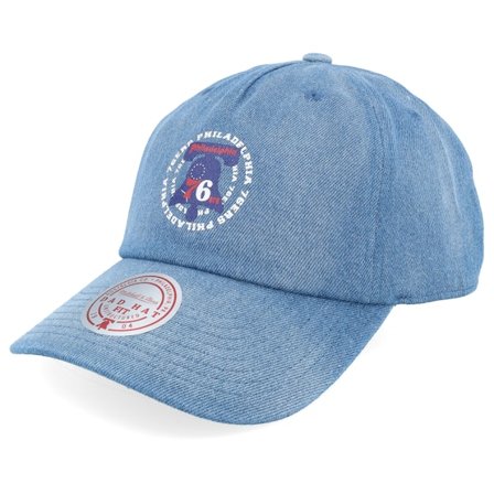 Mitchell & Ness - NBA Bleu unconstructed Casquette - Philadelphia 76ers Summer Breeze Hwc Blue Dad Cap @ Hatstore