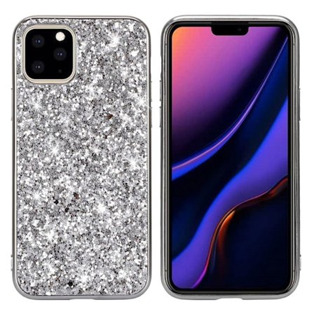 Glitter iPhone 11 skal - Silver/Grå