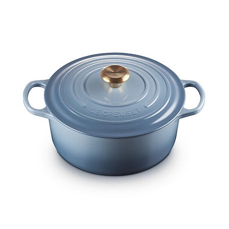 LE CREUSET Signature støpejern gryte rund 26cm 5,3L Chambray