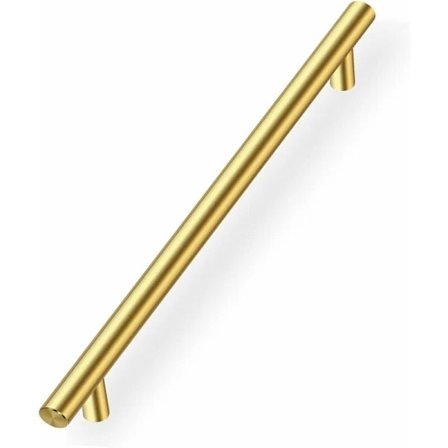 10 Gyldne Køkkenskabshåndtag, 192 mm Center Afstand, Rustfrit Stål - 10-pak