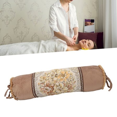 Rund pute fylt med bomull for terapeutisk sovestilling, myk og komfortabel bolsterpute for støtte til nakke og knær, avtakbart putetrekk