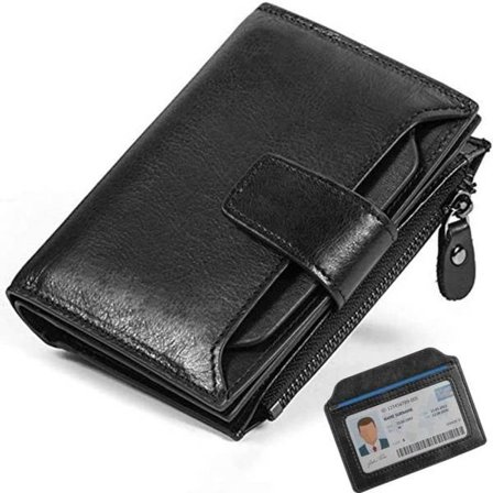 Wallet Men RFID Protection Genuine, Vertical Wallet, for Father's Day - High Quality