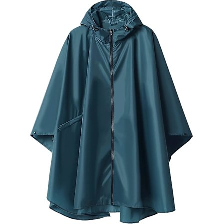 Regnrock Poncho med dragkedja huva för vuxna