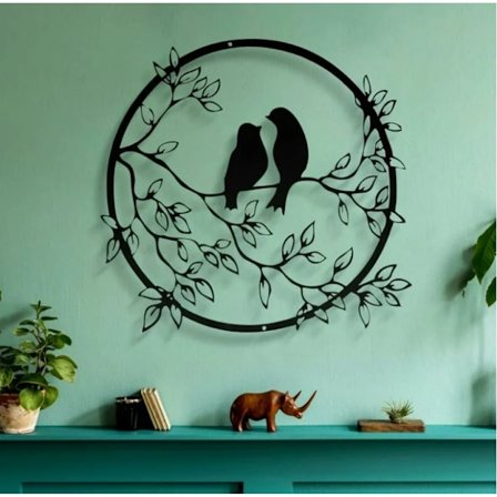 Metallväggdekoration, fågellogostaty, väggdekoration, fågel si