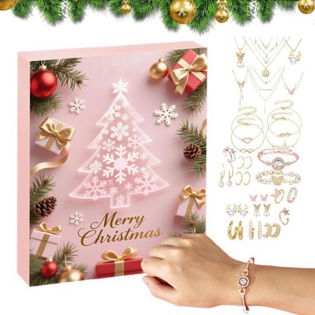 24 Lådor Nedräkningsarmband 2025 Låda med Halsband och Örhängen som Gåva till Ung Flicka Kollega Mamma Examensfester