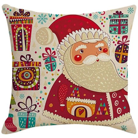 Joulu Tyyny Joulupukki Neliö Sisustus Tyynynpäälliset Tyynylle Sohva Istuin Auto Lahja 45X45Cm