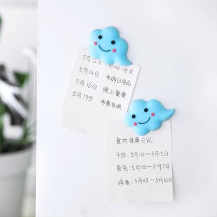 1 st kylskåpsmagnet molnform självhäftande dörrknopp antikollision för heminredning (blå)