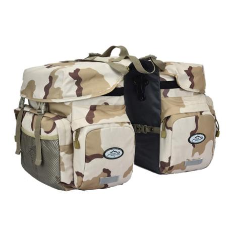 Polkupyörän pitkän matkan kantolaukku Pyöräilylaukku vuoristopyöräteline Vedenpitävä Camouflage 53*33*35cm