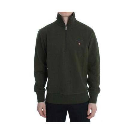 Aeronautica Militare Cotton Stretch Half Zipper Sweater Grøn, Herre