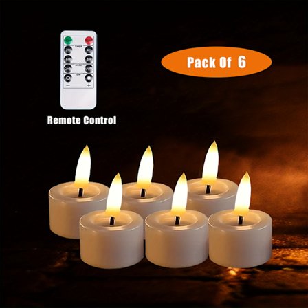 6/12-pakning 3D Svart Veke LED Batteridrevne Lys med Fjernkontroll og Timer