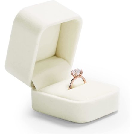 Sammetsringask, bröllop, alla hjärtans dag, vit ringar, presentask