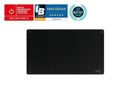MILL GLASSPANELOVN 700W MED WIFI OG APP-STYRING, SORT FARGE
