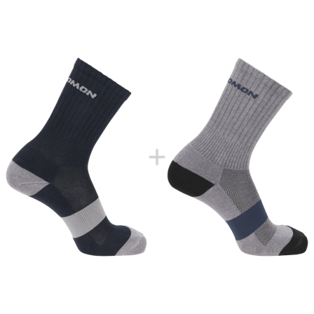 Salomon - Chaussettes Evasion Crew 2-pack - Blue Nights / Monument - 36-38