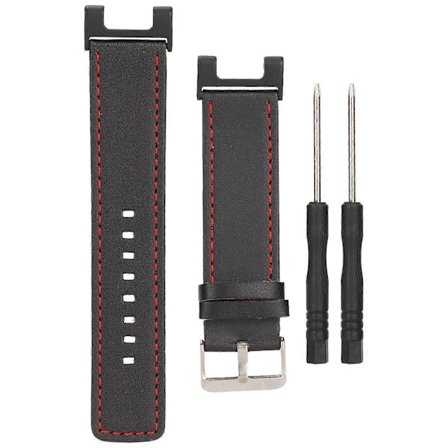 Lærreim Smart Armbåndsur Remmer Erstatning for Amazfit T Rex Pro Svart