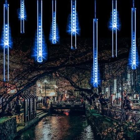 Oppgraderte Meteor Rain Lights, Lyskjeder IP65 Vanntett Julelys med 30cm Rør, 1 Rør,