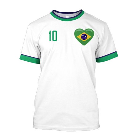 Brasiliens landslagströja herr T-shirt O-hals Oversize kortärmad herrkläder 3D-tryck brasiliansk flagga urval fotbollslagströja