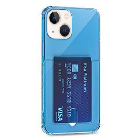 Smart Skyddsskal med plats för Kort - iPhone 13 Mini Blå