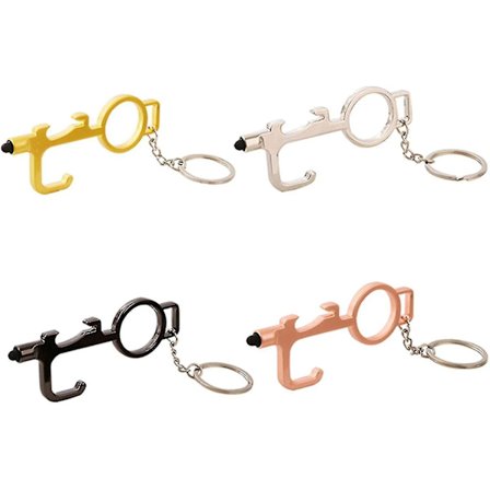 4 kpl Kannettavia Kosketuksettomia Ovien Avaimia Avaimenperällä, Kumipäillä