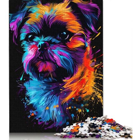 Puslespil til voksne 1000/500/300 brikker Gaveidéer Bruxelles Griffon Hund Kunst Jigsaw Puslespil til voksne Børn Pap Jigsaw Læring Pædagogisk Til (