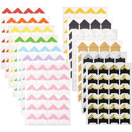 14 ark 14 farver fotomontering hjørner fotohjørner selvklæbende til DIY S