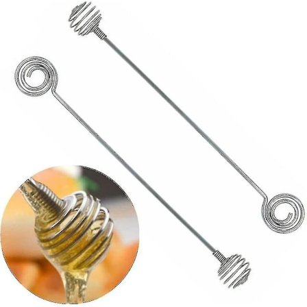 2 stk. 304 rustfritt stål honningpinner, skjeer, omrøringsstenger, swizzle-pinner