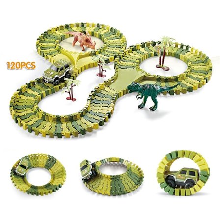 Stor barnbilsbana - dinosauriegrön