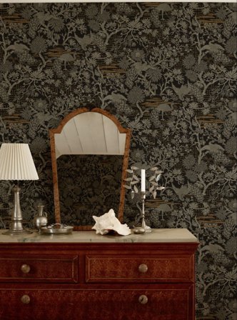 Duro Tapet, Brunnsgatan 095-09 Gammalsvenska Papper, L, Svart, Färg & tapeter