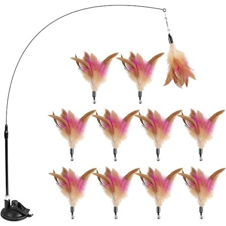 Interaktivt katteleketøy med sugekopp, erstatningsfjær for katt