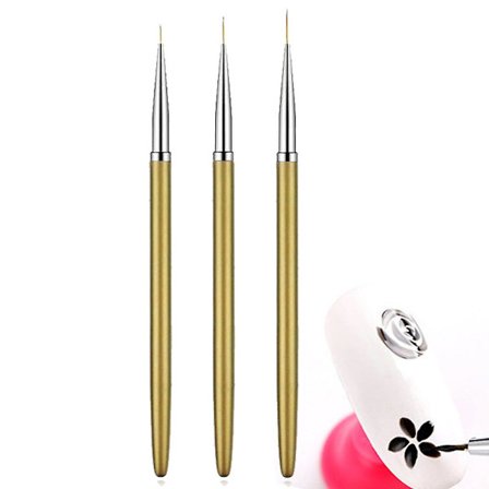 3 st Nail Art Liner Penslar, Uv Gel Måleri Nagel Design Nylon Pensel, Nagel Målnings Pennor (7/9/11mm)