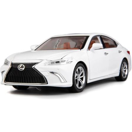 Modellbil 1/24 Lexus ES300 Legering Støpt Samleobjekt Lekebil med Lys og Lyd Lekebil Dør Kan Åpnes (Hvit)