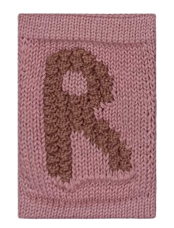 Smallstuff | Knitted Letter R, Rose | ONE SIZE 10 cm