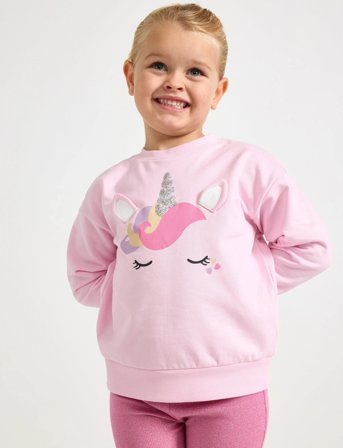 Lindex Sweatshirt Oversized Unicorn F - Pink - 122