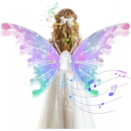 Lysande fjärilsvingar för barn med musikuppspelning, lämpliga för juluppträdanden