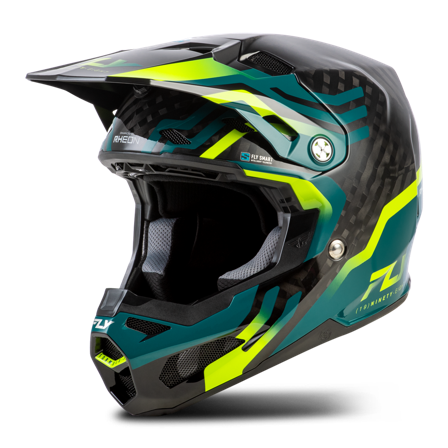 FLY Racing Formula S Carbon Byte V26 Crosshjälm Svart Carbon/Blågrön/Lime S