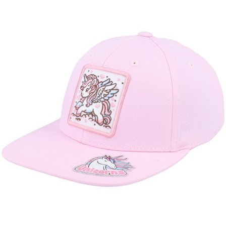 Unicorns - Rosa Snapback Cap - Kids Flying Unicorn Patch Pink Snapback @ Hatstore